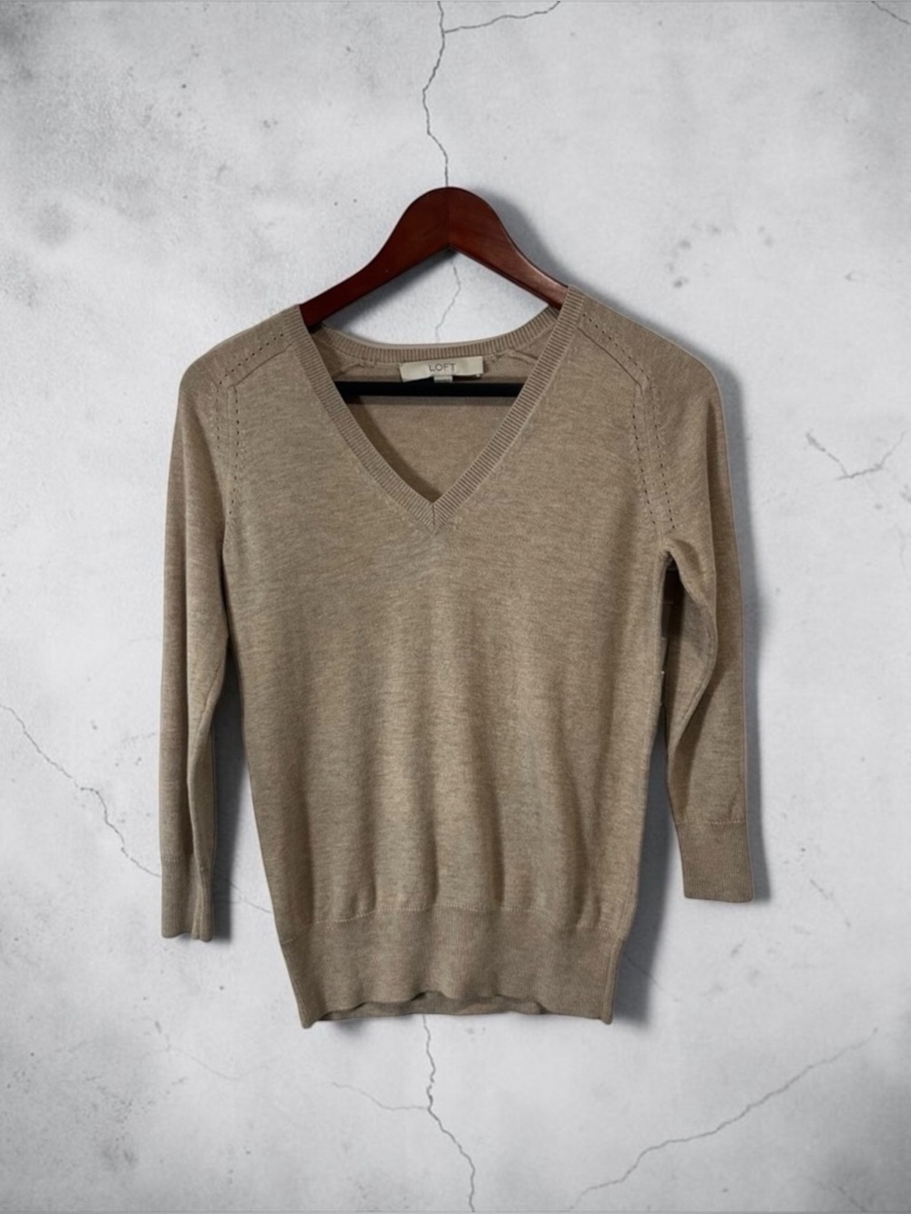 XS LOFT MOCHA BEIGE CARDIGAN